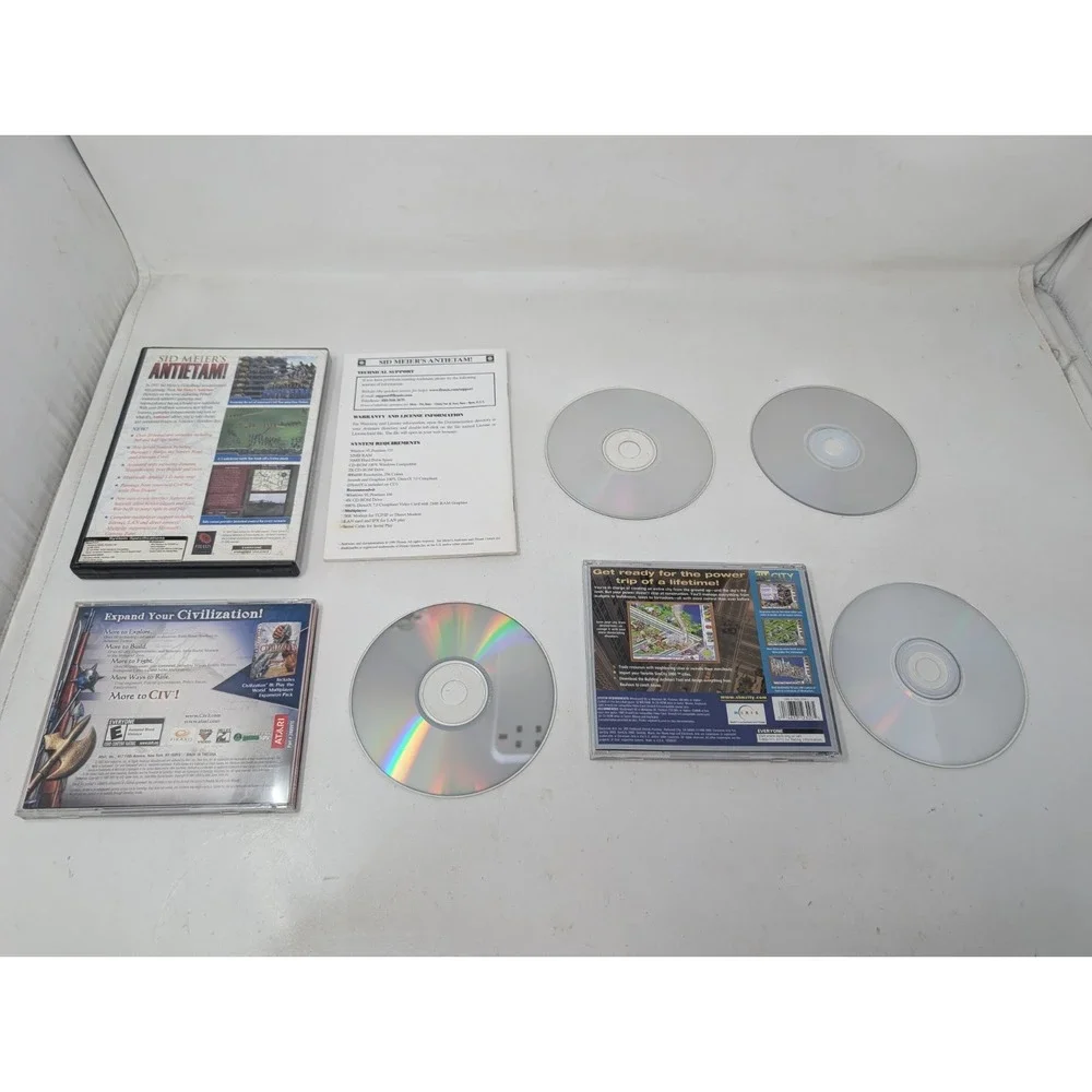 PC Game Lot Sid Meier's Civilization Gettysburg Sim City‎ 3000 VTG